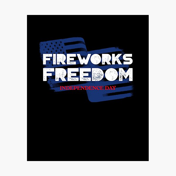 Aperçu de l'œuvre Feux d'artifice Liberté 4 juillet Jour de l'Indépendance  créée et vendue par BoldImpDes.