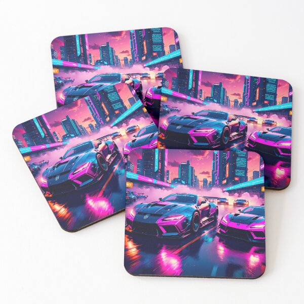 Item preview, Super Faster Gotta Race Neon Vapor Drift designed and sold by Ink Art Design.