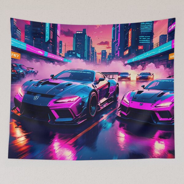 Item preview, Super Faster Gotta Race Neon Vapor Drift designed and sold by Ink Art Design.