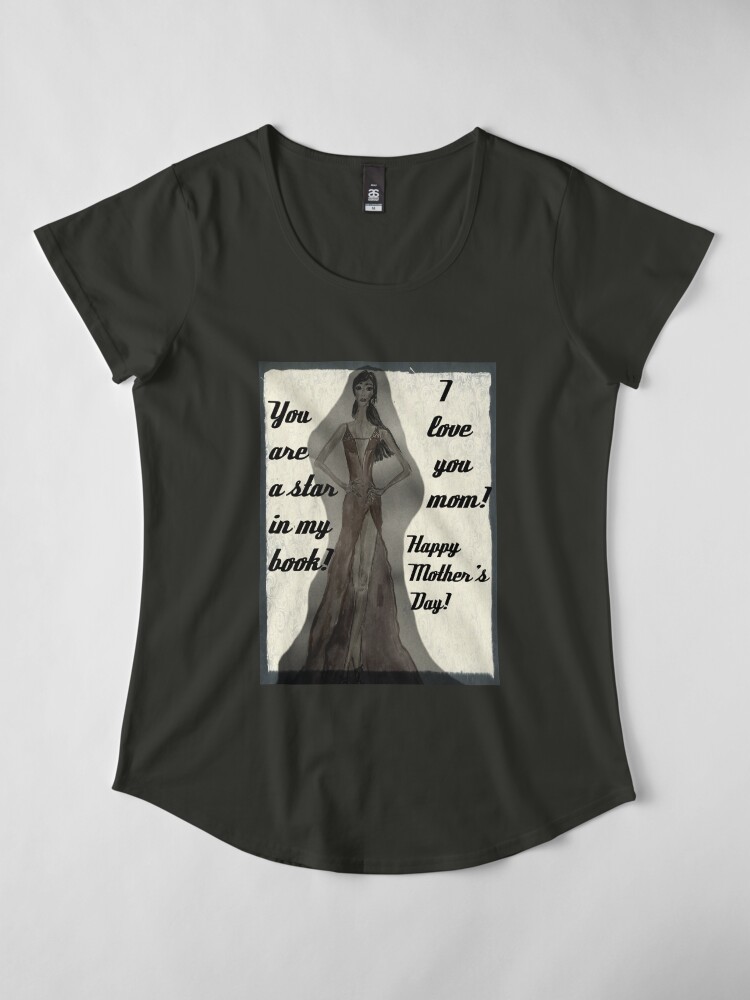 Alternate view of Happy Mother's Day! I love you mom! Fashion Illustration Premium Scoop T-Shirt