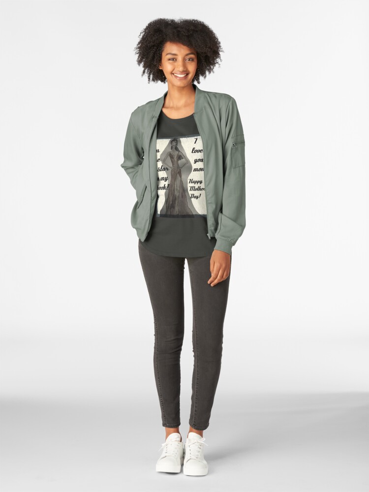 Alternate view of Happy Mother's Day! I love you mom! Fashion Illustration Premium Scoop T-Shirt