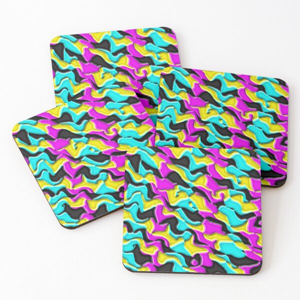 Item preview, Diagonal Wavey CMYK Checkerboard designed and sold by TheRulerofEarth.