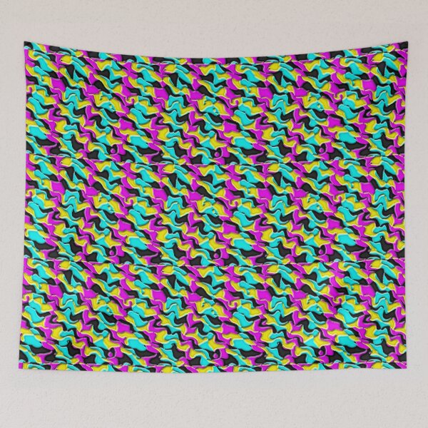 Item preview, Diagonal Wavey CMYK Checkerboard designed and sold by TheRulerofEarth.