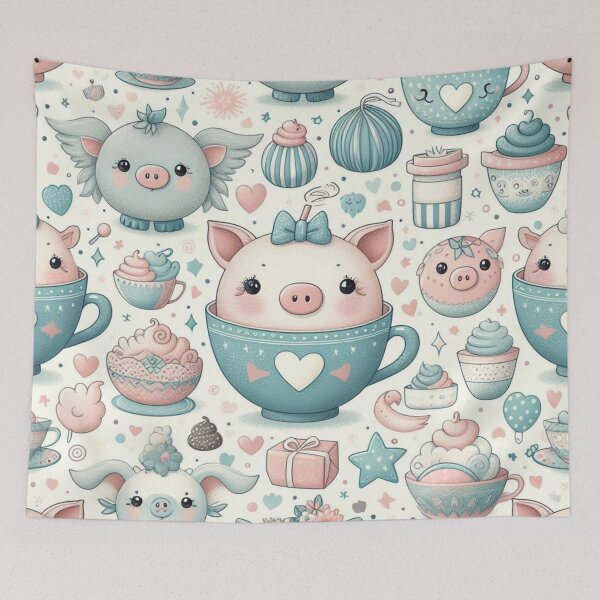 Item preview, Tea-Time Piglet Whimsy designed and sold by Furbulous Faces.