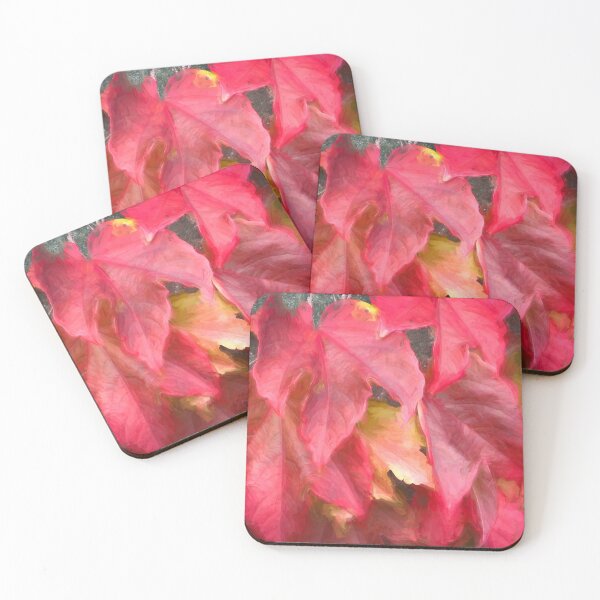 Item preview, Red Vine Leaves Stone Wall Abstract X102 designed and sold by RichFrancoCars.