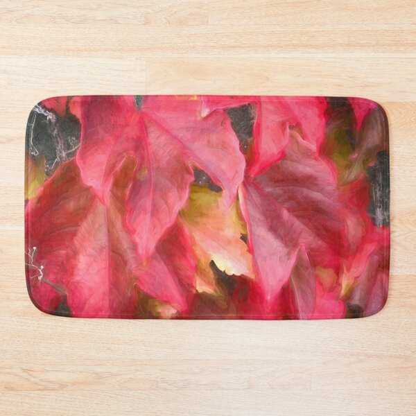 Item preview, Red Vine Leaves Stone Wall Abstract X102 designed and sold by RichFrancoCars.