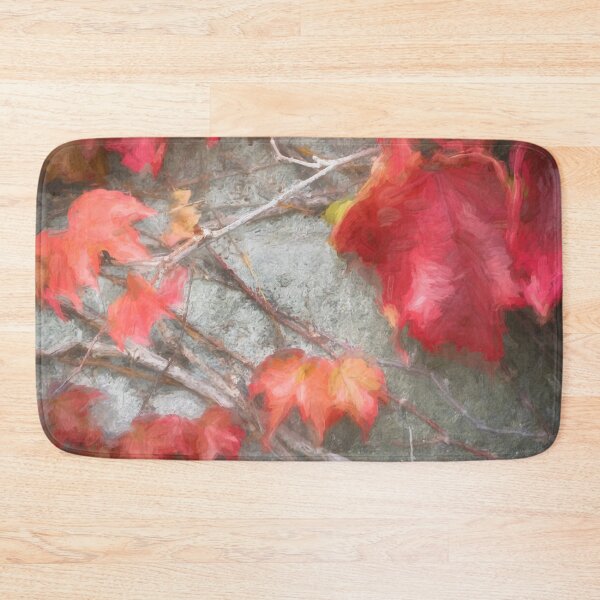 Item preview, Red Vine Leaves Stone Wall Abstract X108 designed and sold by RichFrancoCars.