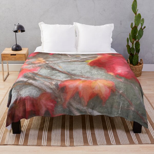 Item preview, Red Vine Leaves Stone Wall Abstract X108 designed and sold by RichFrancoCars.