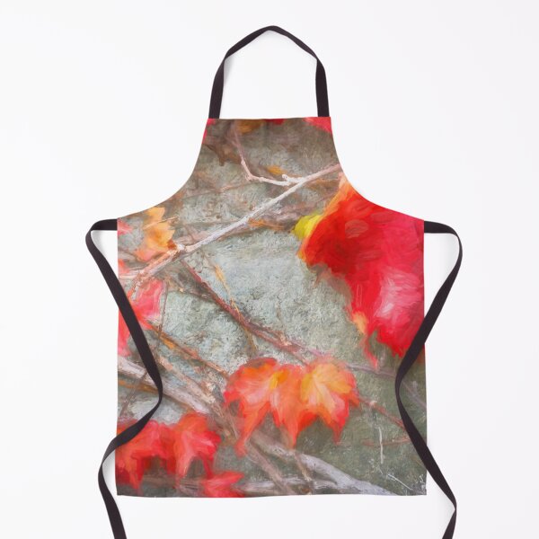 Item preview, Red Vine Leaves Stone Wall Abstract X112 designed and sold by RichFrancoCars.