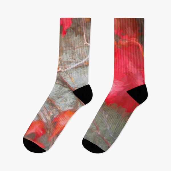 Item preview, Red Vine Leaves Stone Wall Abstract X112 designed and sold by RichFrancoCars.