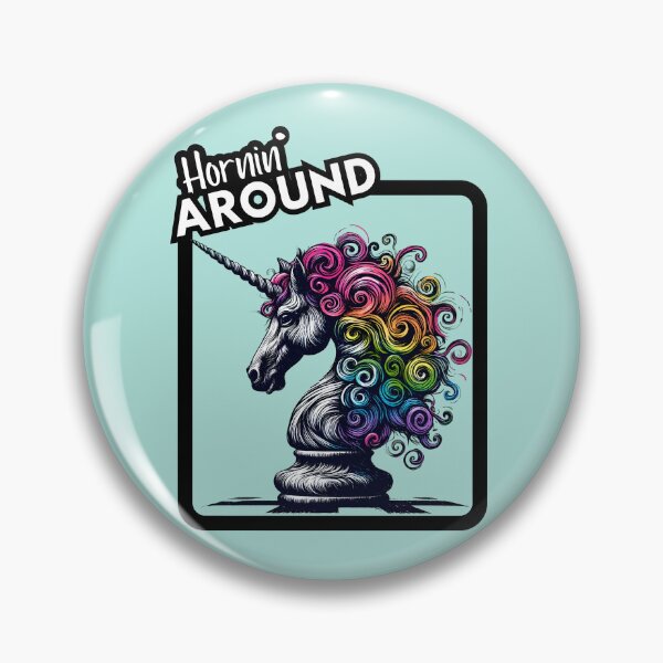 Item preview, Hornin' Around: Colorful Unicorn Knight Chess Piece designed and sold by Nabucodonoshop.
