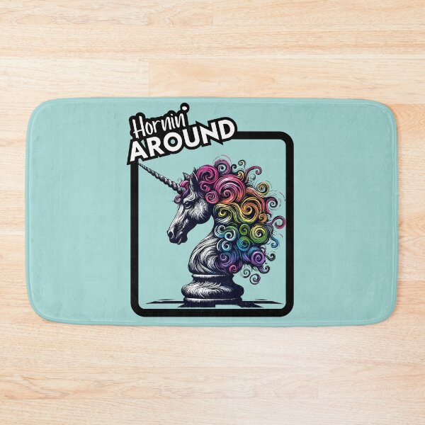 Item preview, Hornin' Around: Colorful Unicorn Knight Chess Piece designed and sold by Nabucodonoshop.