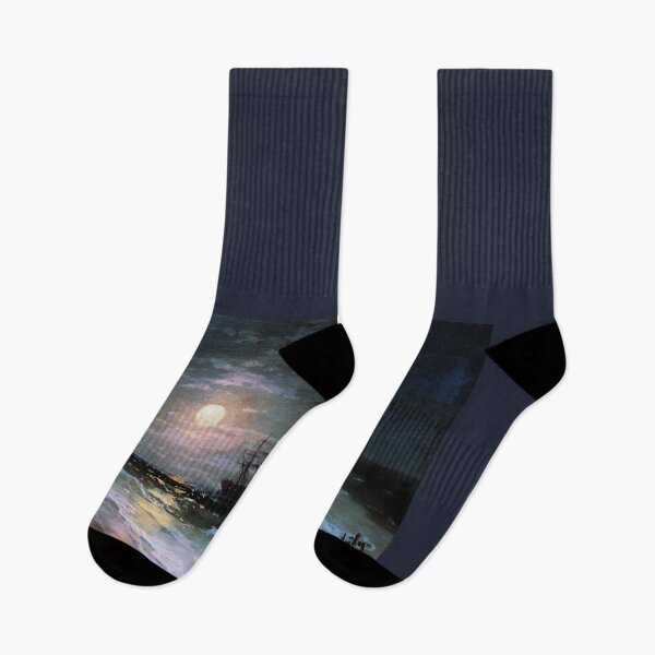 Item preview, Lunar Night by Ivan Aivazovsky 1870 : Vintage Seascape designed and sold by PureVintageLove.