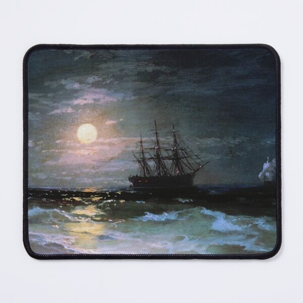 Item preview, Lunar Night by Ivan Aivazovsky 1870 : Vintage Seascape designed and sold by PureVintageLove.