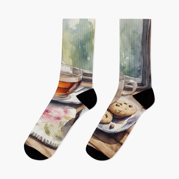 Item preview, coffee and cookie watercolor designed and sold by TrendyGenZArt.