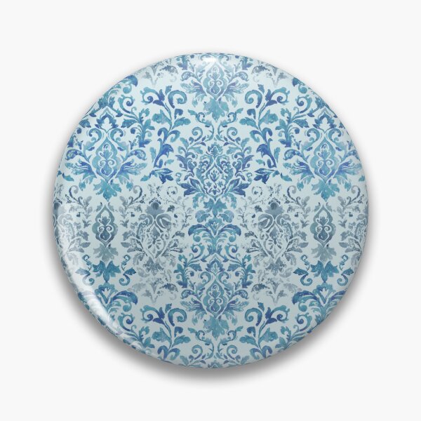 Item preview, Damask handmade blue designed and sold by Alessandro Remo Mazzoni Remotextiles.