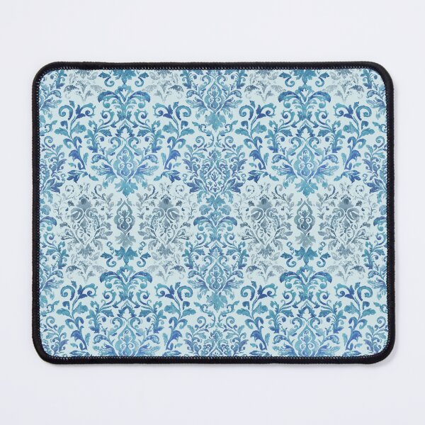 Item preview, Damask handmade blue designed and sold by Alessandro Remo Mazzoni Remotextiles.