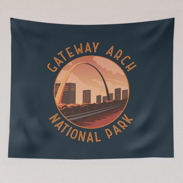 Item preview, Gateway Arch National Park Retro Distressed Circle designed and sold by KrisSidDesigns.