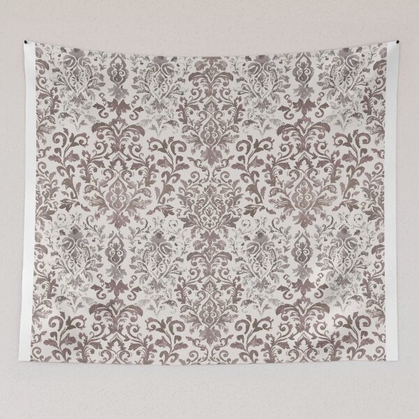 Item preview, Damask handmade brown designed and sold by Alessandro Remo Mazzoni Remotextiles.