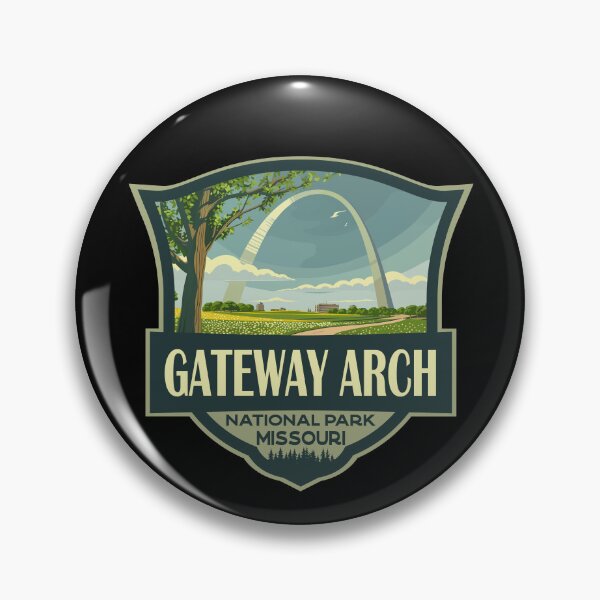 Item preview, Gateway Arch National Park Illustration Retro Badge designed and sold by KrisSidDesigns.