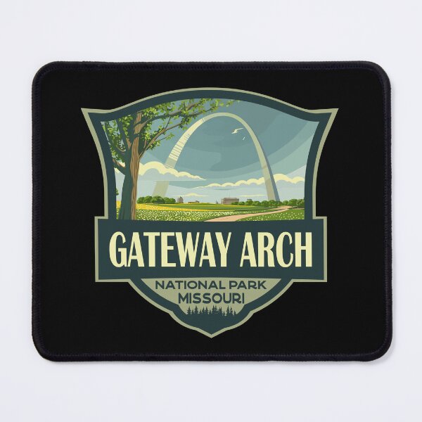 Item preview, Gateway Arch National Park Illustration Retro Badge designed and sold by KrisSidDesigns.