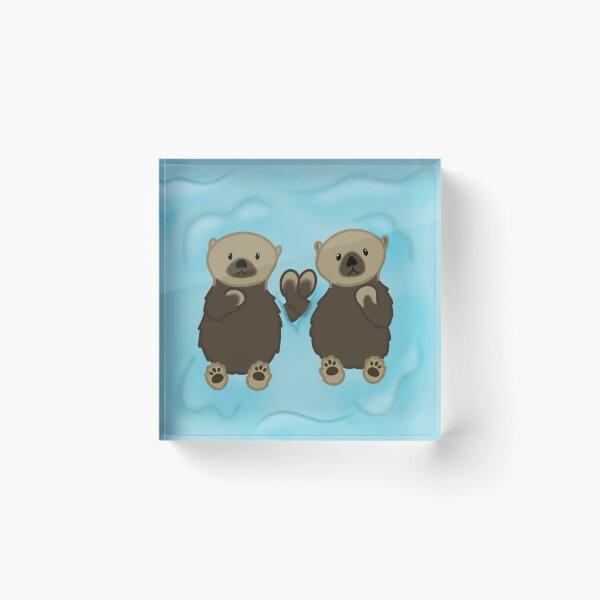 Item preview, Cute otters holding hands designed and sold by ImJustHannah.