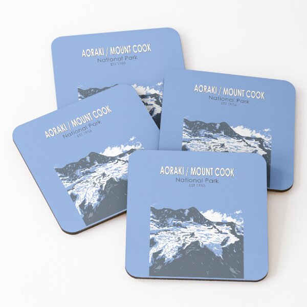 Artikelvorschau, Aoraki Mount Cook Nationalpark Reisekunst Vintage entworfen und verkauft von KrisSidDesigns.