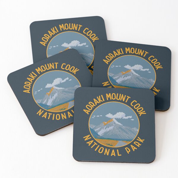 Artikelvorschau, Aoraki Mount Cook Nationalpark Retro Distressed Kreis entworfen und verkauft von KrisSidDesigns.