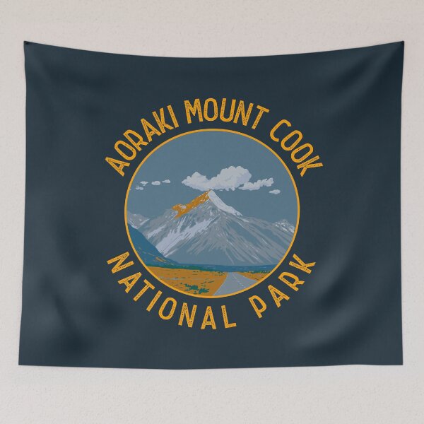 Artikelvorschau, Aoraki Mount Cook Nationalpark Retro Distressed Kreis entworfen und verkauft von KrisSidDesigns.