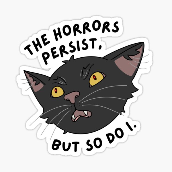 Vista previa del artículo con la obra «Los horrores persisten », diseñado y vendido por peachpit-arts.