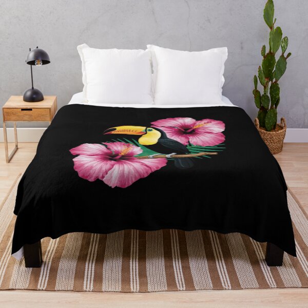 Item preview, Tropical toucan and hibiscus flowers designed and sold by MotivaChic.