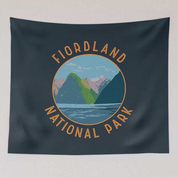 Item preview, Fiordland National Park New Zealand Retro Distressed Circle designed and sold by KrisSidDesigns.