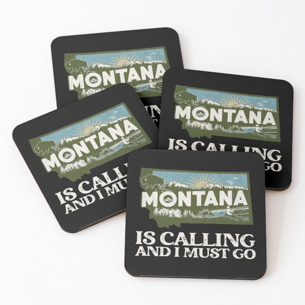 Item preview, Travel quote Montana is calling and I must go: Vintage Montana travel poster – Retro adventure and nature designed and sold by pod24.