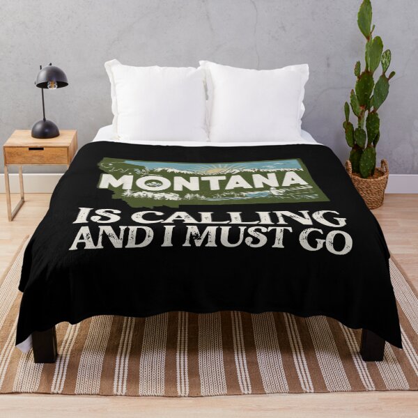 Item preview, Travel quote Montana is calling and I must go: Vintage Montana travel poster – Retro adventure and nature designed and sold by pod24.