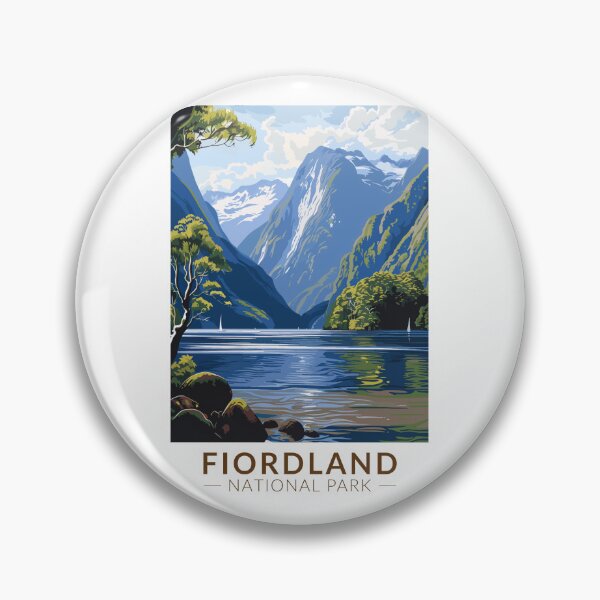 Item preview, Fiordland National Park Travel Art Vintage designed and sold by KrisSidDesigns.