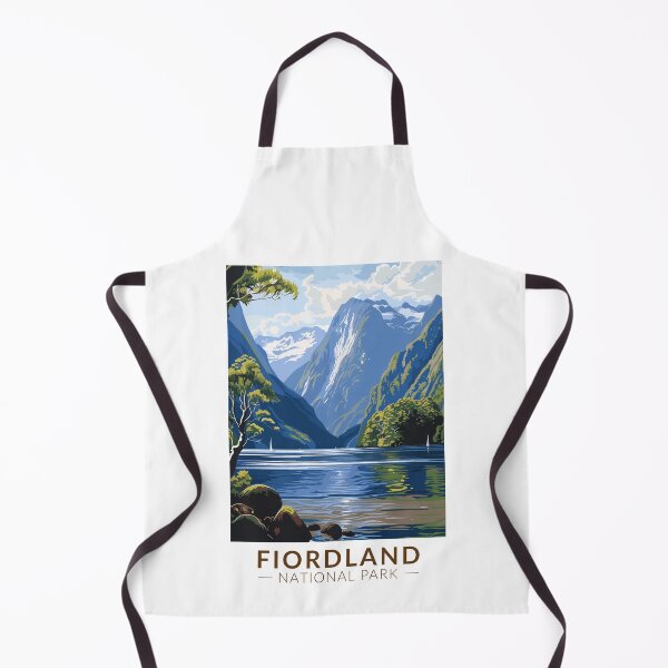 Item preview, Fiordland National Park Travel Art Vintage designed and sold by KrisSidDesigns.