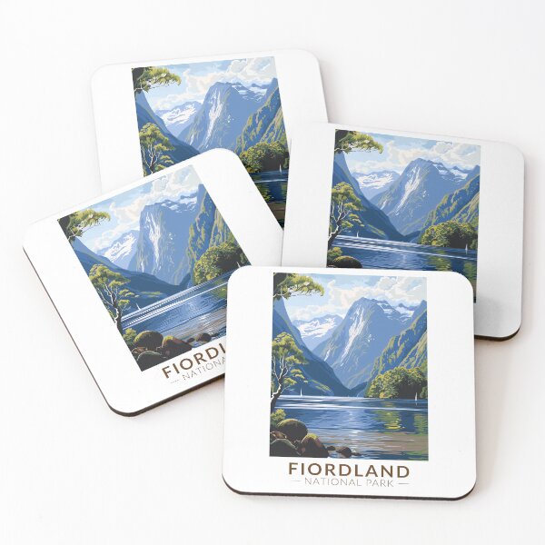 Item preview, Fiordland National Park Travel Art Vintage designed and sold by KrisSidDesigns.