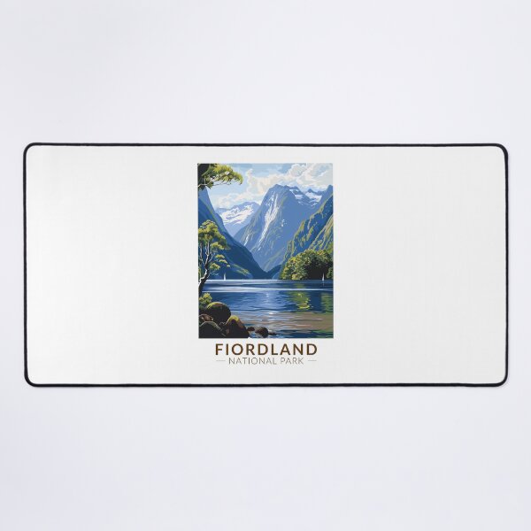 Item preview, Fiordland National Park Travel Art Vintage designed and sold by KrisSidDesigns.