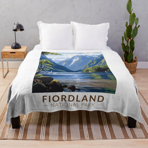Item preview, Fiordland National Park Travel Art Vintage designed and sold by KrisSidDesigns.