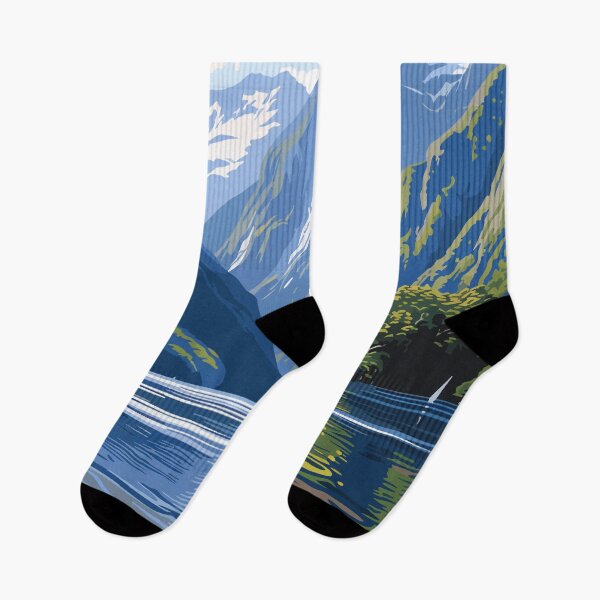 Item preview, Fiordland National Park Travel Art Vintage designed and sold by KrisSidDesigns.
