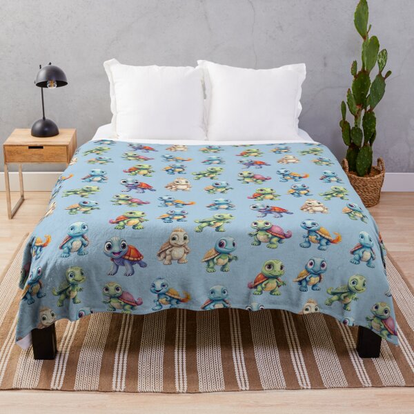 Item preview, Cute Turtles on a Cool Blue Background #5  designed and sold by MaryFiore.