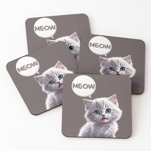Item preview, Meow persian white cat designed and sold by Moreas.