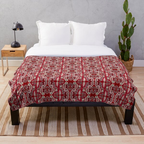 Item preview, vintage floral red designed and sold by A Quiet Paradox.
