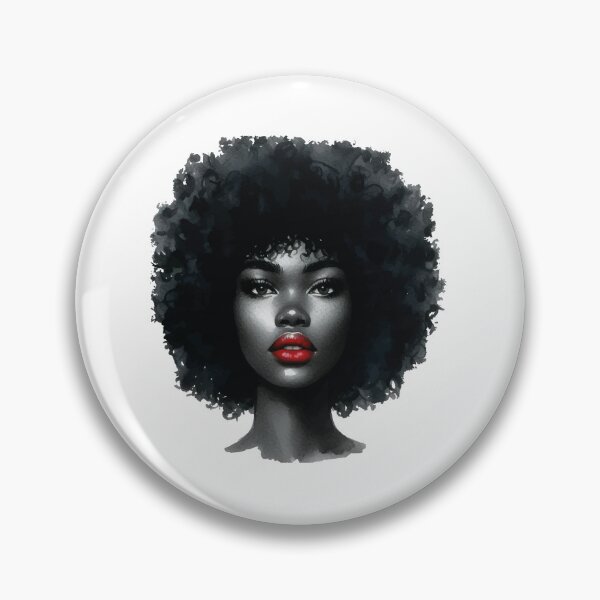 Item preview, Mulher negra cabelo afro, pele negra, boca vermelha designed and sold by GirlaineSQ.