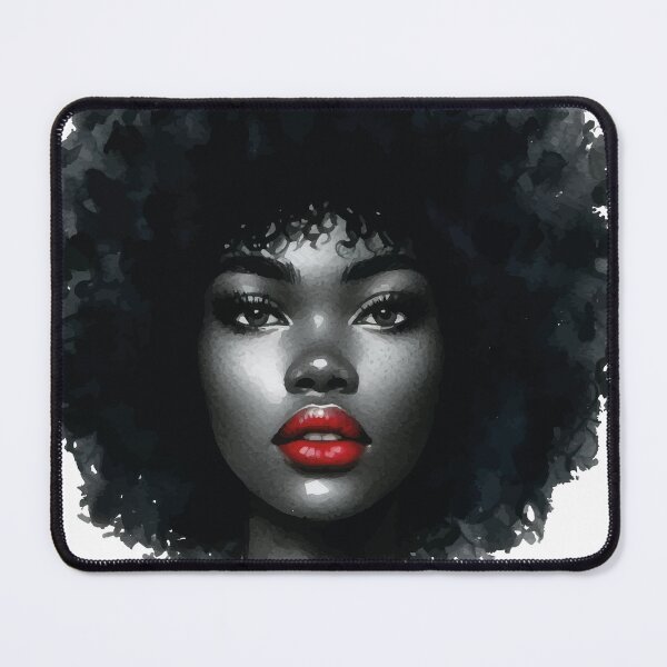 Item preview, Mulher negra cabelo afro, pele negra, boca vermelha designed and sold by GirlaineSQ.