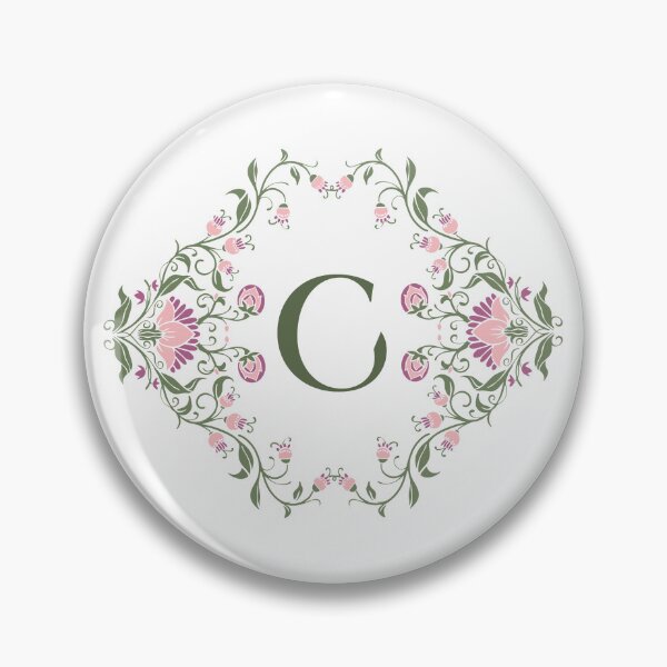 Item preview, Floral Initial Framed Monogram C designed and sold by funbynikki.