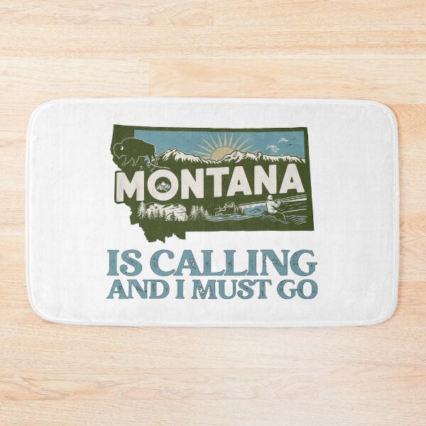 Item preview, Travel quote Montana is calling and I must go: Vintage Montana travel poster – Retro adventure and nature designed and sold by pod24.