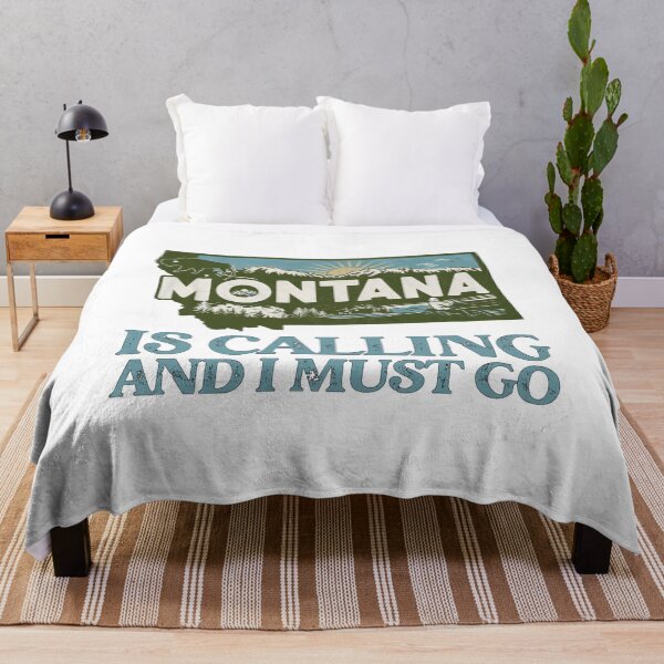 Item preview, Travel quote Montana is calling and I must go: Vintage Montana travel poster – Retro adventure and nature designed and sold by pod24.