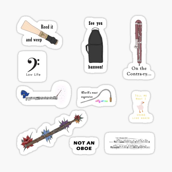 Item preview, Bassoon Sticker Pack designed and sold by MariaGram.
