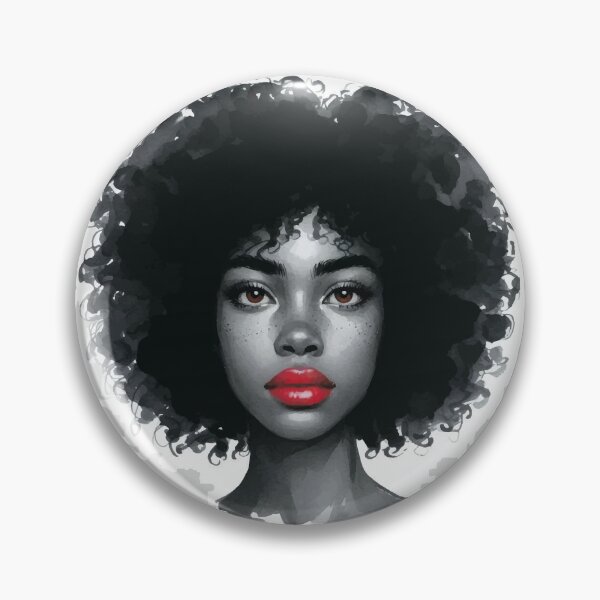 Item preview, Mulher negra cabelo afro, pele negra, boca vermelha, olho castanho designed and sold by GirlaineSQ.